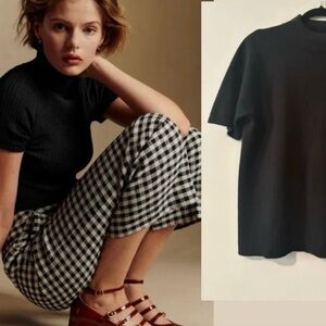 KORET 90s Vintage Mock Neck Shirt Sleeve Sweater